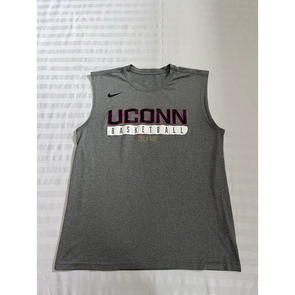 Nike UConn Basketball Elite Tank Top Womens Player Issued Team Gear Grey Large